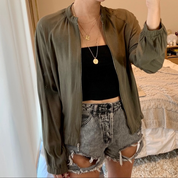 Dark Green Bomber Jacket - Picture 1 of 2